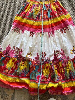 Festive Colorful Cotton Maxi Skirt Pre-owned